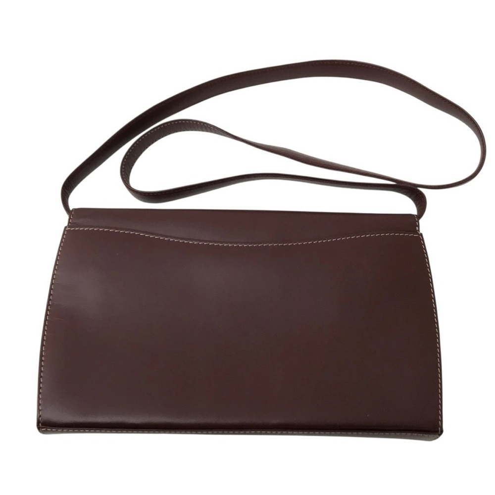 AUTHENTIC Cartier Shoulder Bag Burgundy Leather Crossbody Bag or clutch with COA - Picture 2 of 13